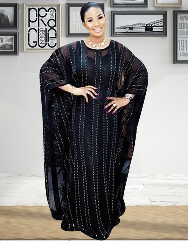 Black Dubai Line Partywear kaftan for Women